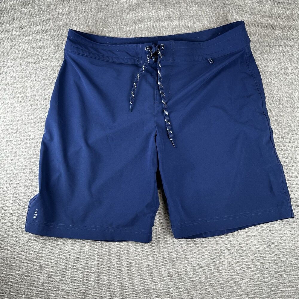 4/$20 Lands End Boys Board Short Navy Blue Drawstring Swim Trunks Pocket Size 12
